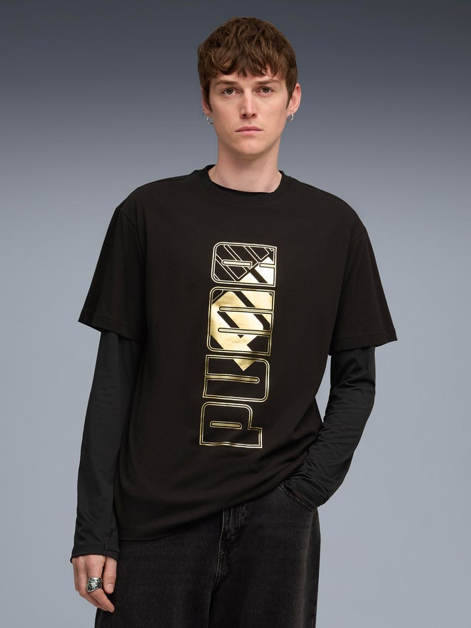 PUMA Men Maximal Metallic Print Relaxed Fit T-Shirt - Image 3